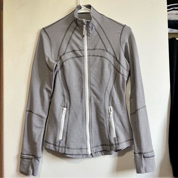 lululemon athletica Jackets & Blazers - Lululemon Define Jacket Tonka Stripe Heathered Slate White